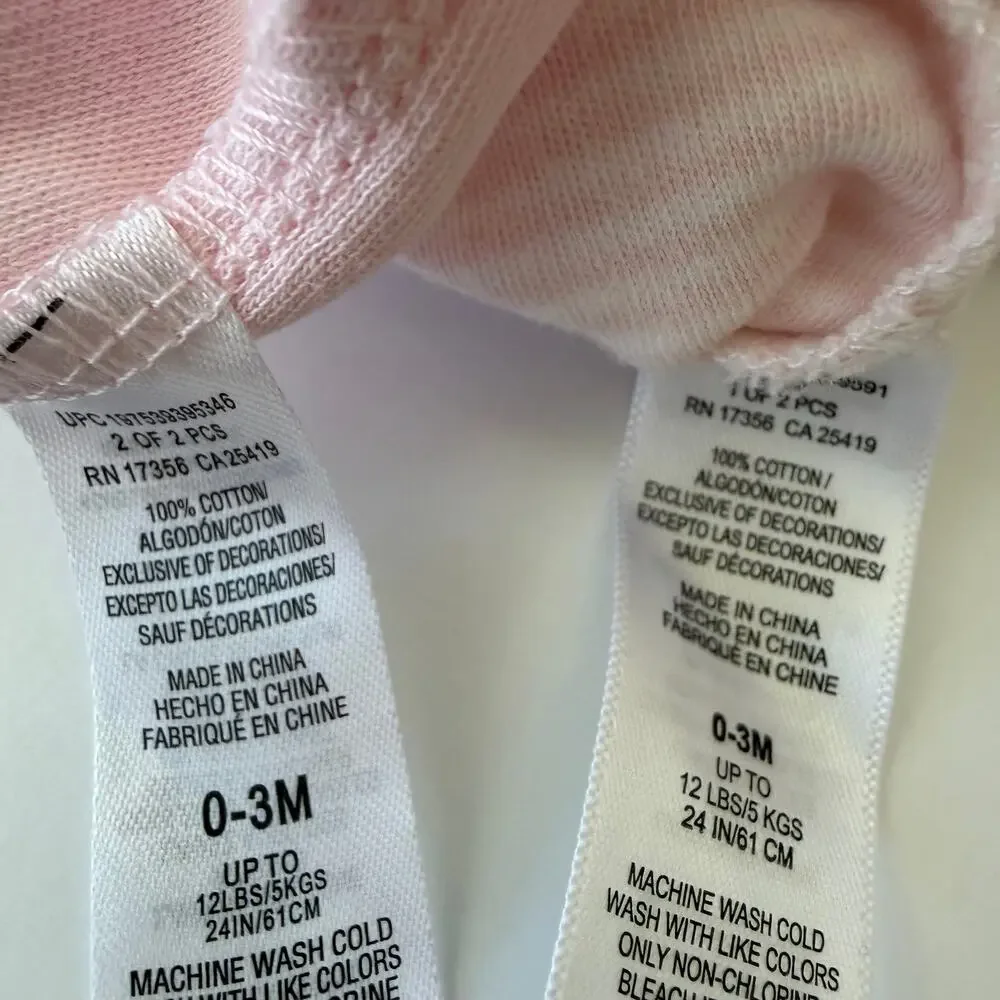 Little Me Baby girl Sleep Gowns long sleeve pink white mini stripe polka dot